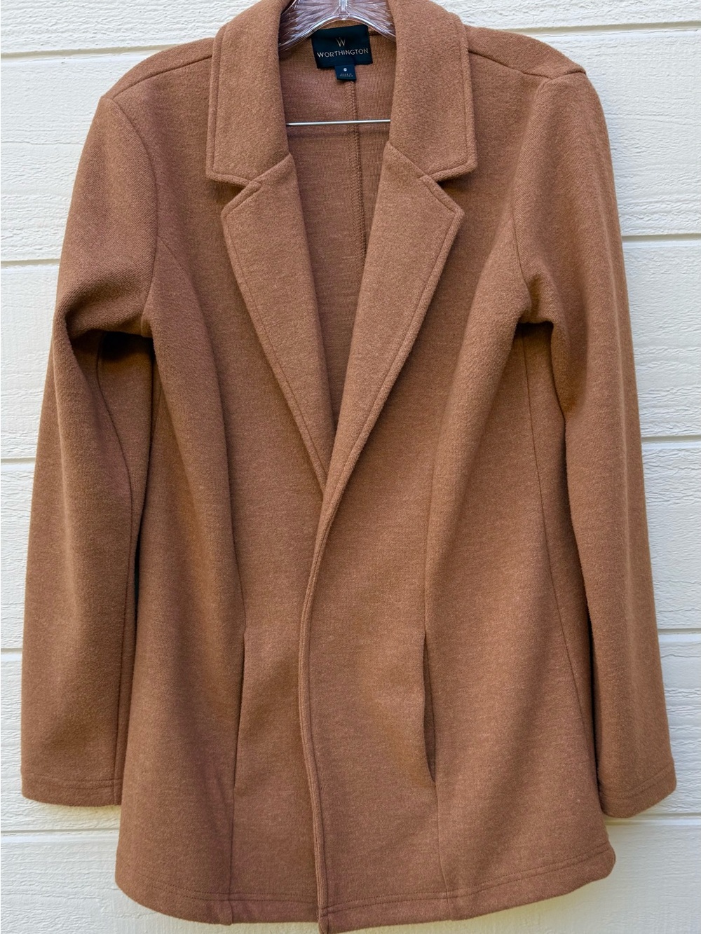 Worthington Women's Camel Wool-Blend Coat Buttonless size small
